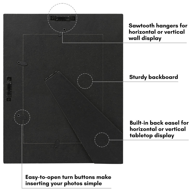 Charcoal Black 5x7 Distressed Wood Picture Frame