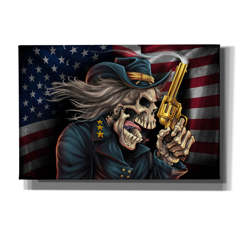 Achilina Yankee Skull, impression sur toile, H 12 po x l 18 po x P 0,75 po