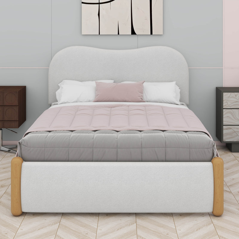 Lit plateforme tapissier Berber, Lit double