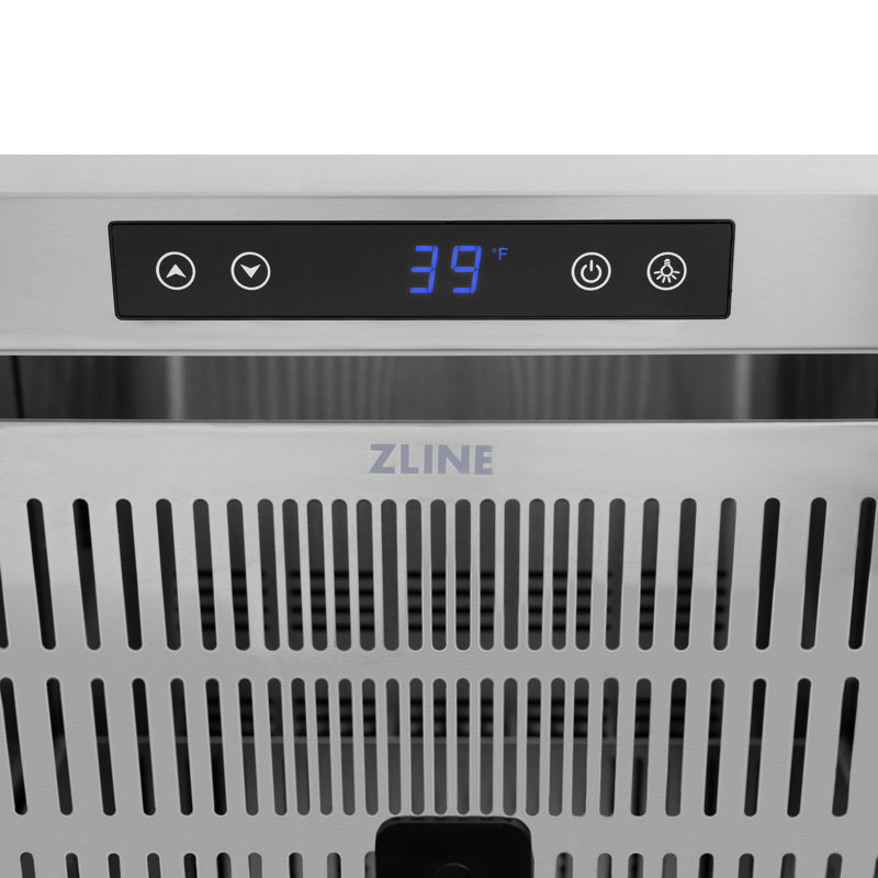 ZLINE Autograph Edition 24 In. Touchstone Refrigerator Drawer in Black Matte and Gold, Satin Stainless Steel/Matte Black