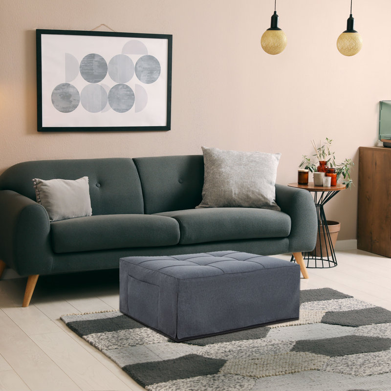 Fauteuil-lit convertible 4 en 1, canapé-lit en lin, fauteuil-lit escamotable, Lin gris