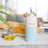 Nicola Spring - Hand-Printed Vinegar Pourer Bottles - 500ml - Blue