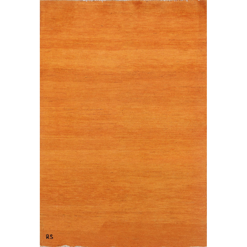 Tapis orange moderne Gabbeh 4 x 6