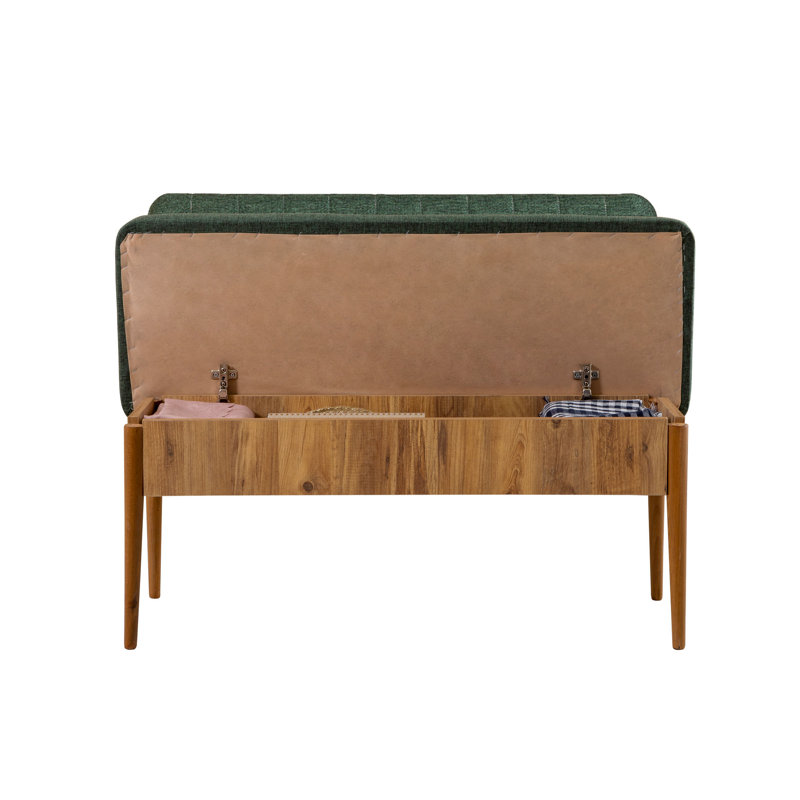 Banc rembourré Helle, Brun / vert