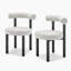 Isla Upholstered Fabric Dining Chairs Black Legs - Bold Sculptural Silhouette Design-365734845