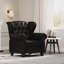 Fauteuil inclinable moderne capitonné avec pieds robustes en bois-1169991594