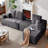 Compression U-Shape Right Sectional Couch (Gray)-2040979201