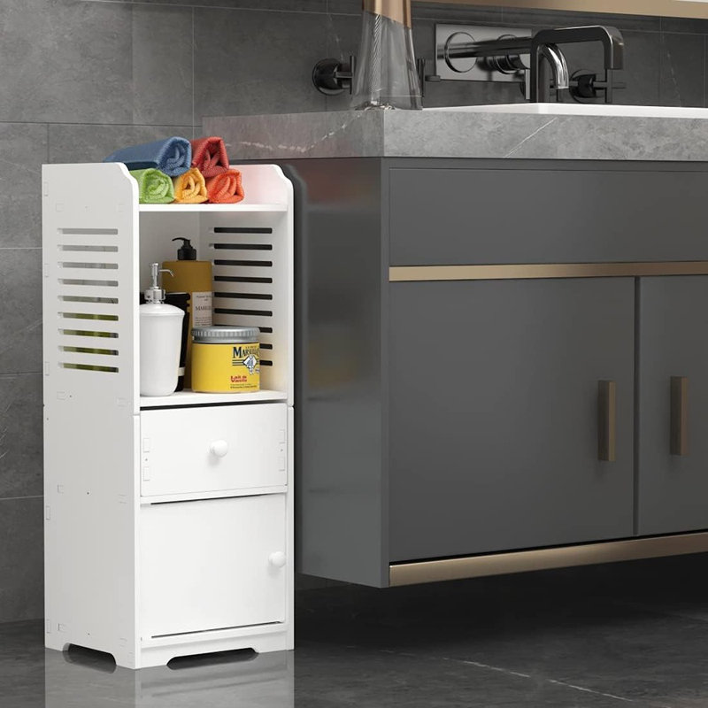 Bathroom Storage Cabinet, Small Floor Bathroom Organizer F...