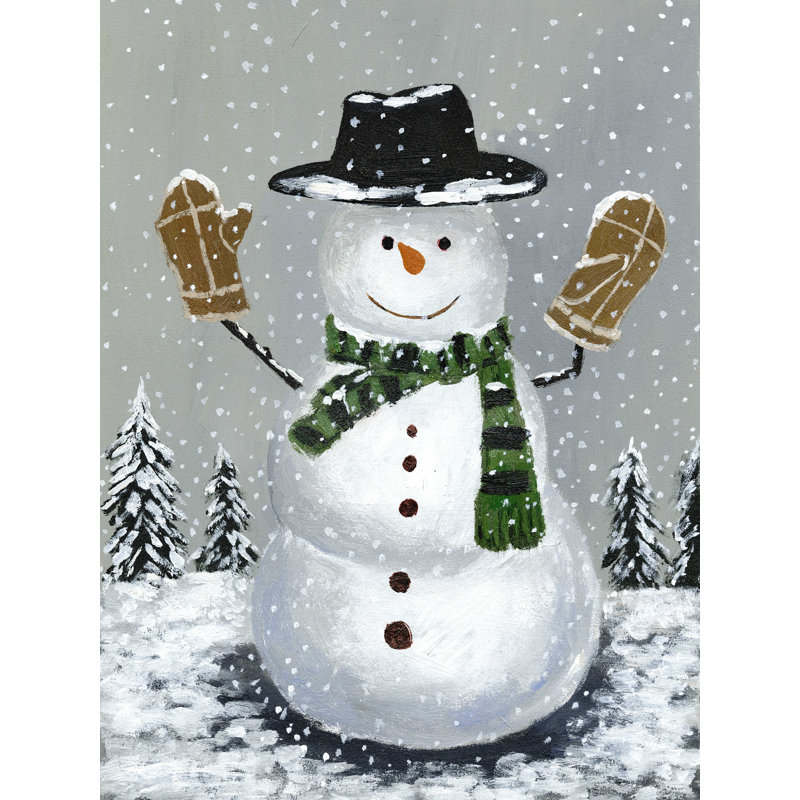 Wintery Snowmen - Impression sur toile tendue, L 12 po x H 16 po