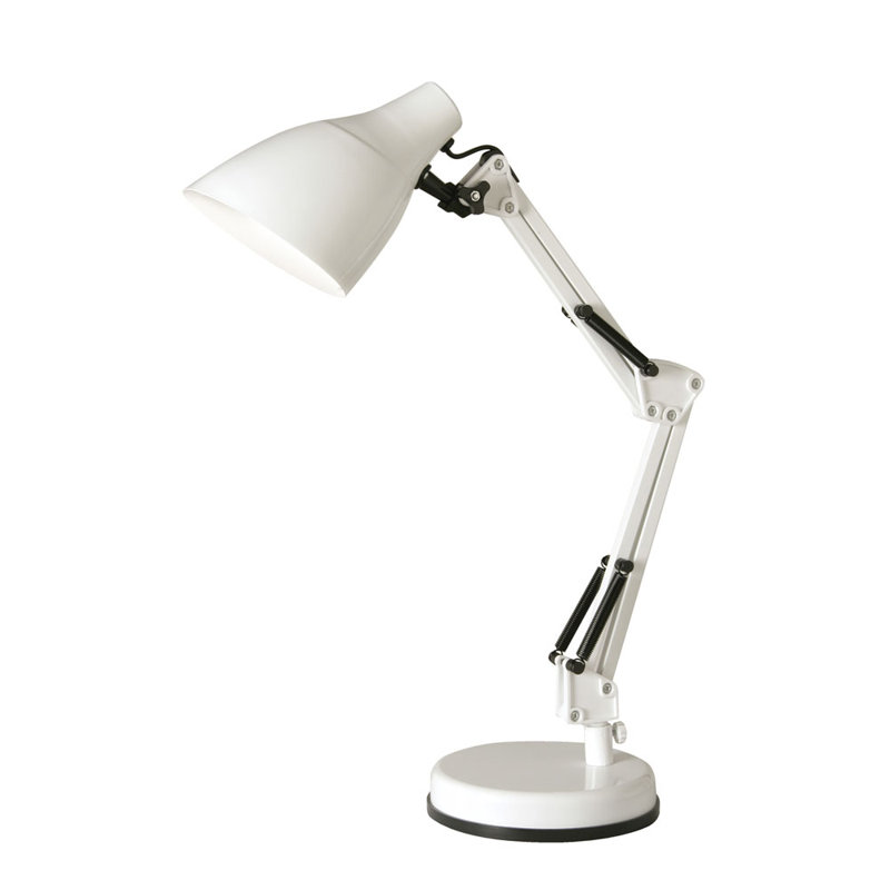 Kempst Adjustable Metal Desk Lamp, White