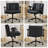 Swivel Leather Office Chair With Flip-Up Armrests, Casters, And Cross-Leg Base. Features A Wide Seat. Ideal For Home Offices And Dressing Tables. Black.-62287655