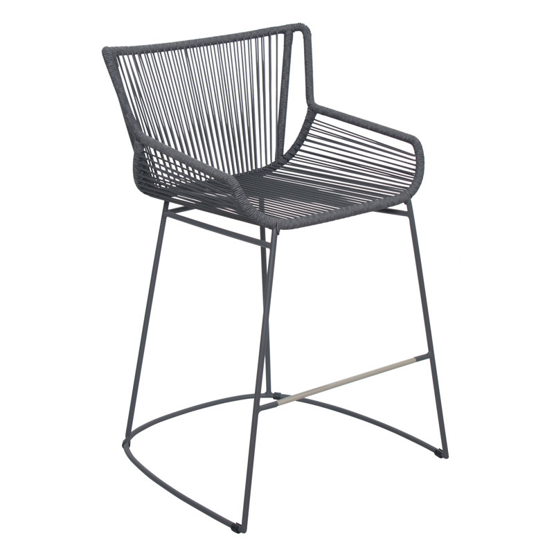 Archipelago Outdoor Bar Stool, Dark Gray/Dark Pebble