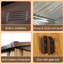 Remise de rangement en métal 8 pi x 10 pi avec base, structure en fer galvanisé café, évents perforés pour la ventilation, porte coulissante cadenassable, remise extérieure facile à assembler, construction robuste, intégrée-125768956