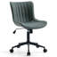 Chaise de bureau pivotante en cuir véritable avec roulettes Brionni-1059623664