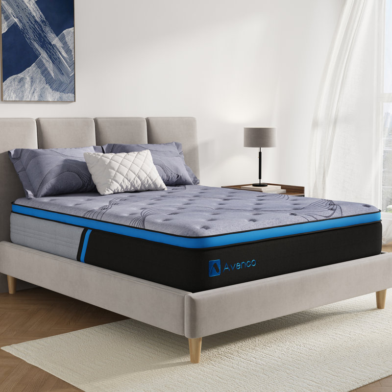 Home 12" Medium Cooling Gel Memory Foam Hybird Mattress In A Box, King