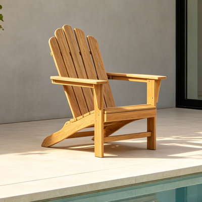 Outdoor Solid Teak Patio Adirondack Chair