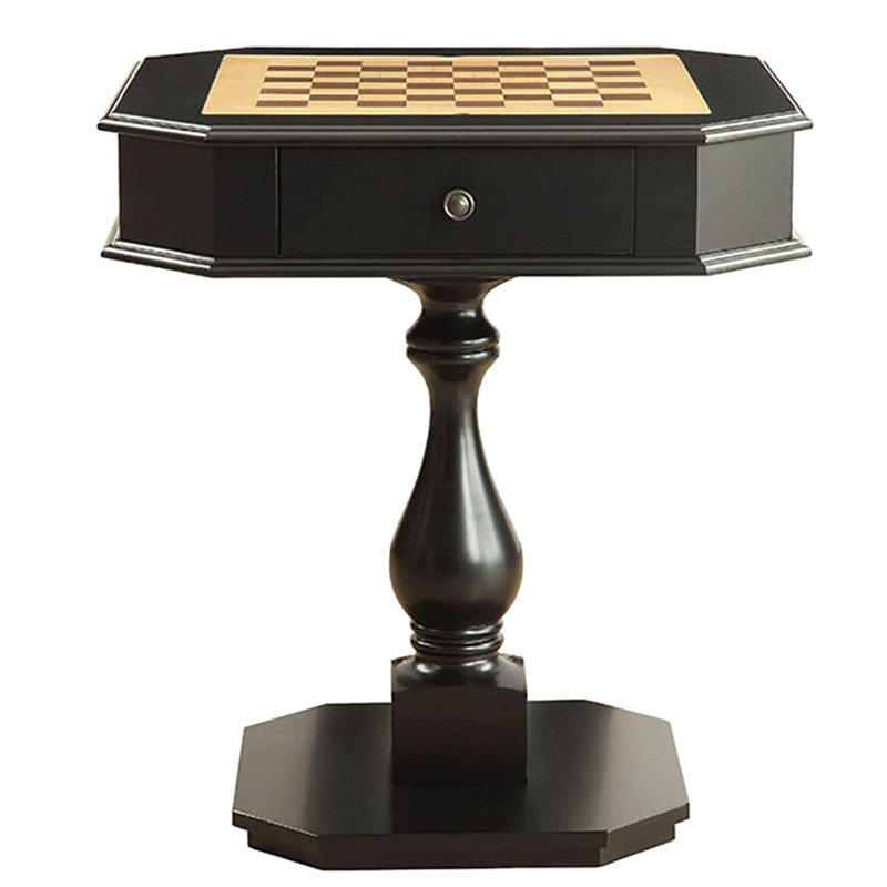 Table de jeu avec 2 tiroirs, Noir