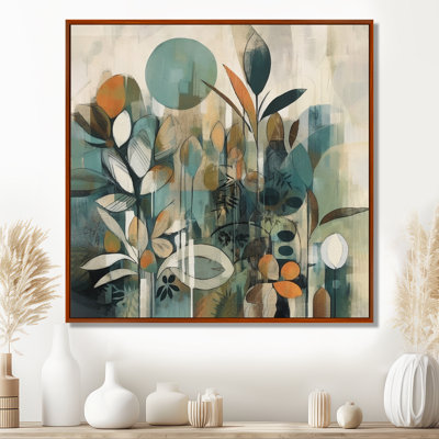 «Khingston Orange and Green Abstract Bohemia III», reproduction sur toile