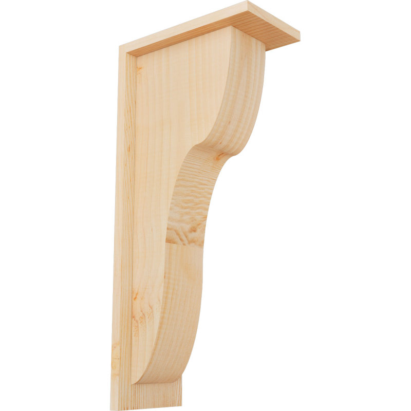 Corbeau Carmel avec plaque arrière, H 22 po x l 5,5 po x P 10 po, Sapin de Douglas, Lisse