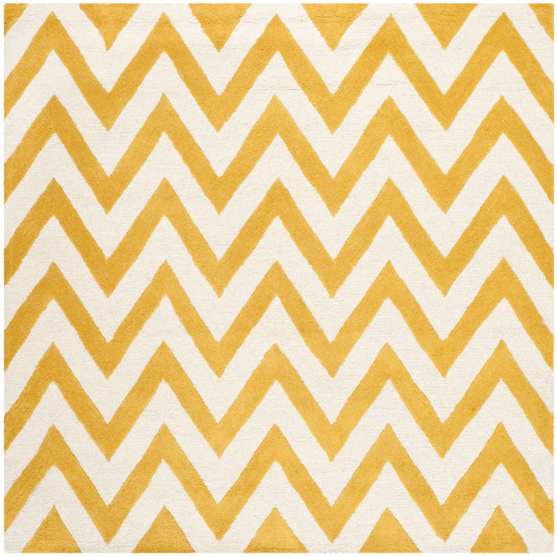 Sanyla Cambridge Hand Tufted Wool Chevron Rug, Square 8'