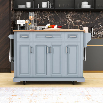 Kitchen Island with 4 Doors and 3 Drawers by Lark Manor