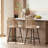 Upholstered Beige Rattan Full Back Counter Swivel Bar Stool-2040474676