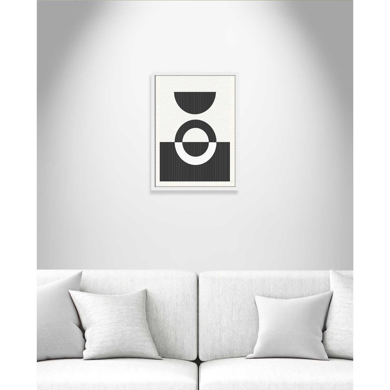 Eclipse III, 23" H x 17" W x 0.75" D, Satin White Framed