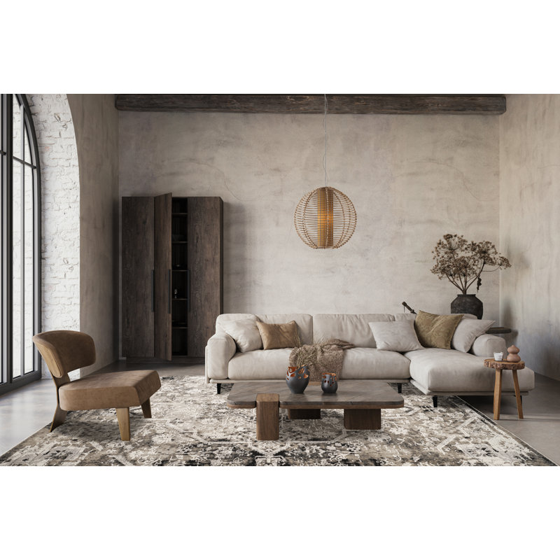 Damask Area Rug, Rectangle 120 x 170 cm