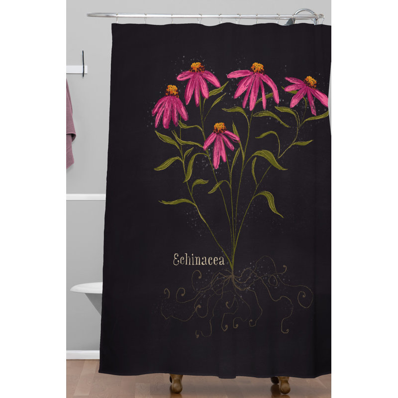 Rideau de douche simple echinacea