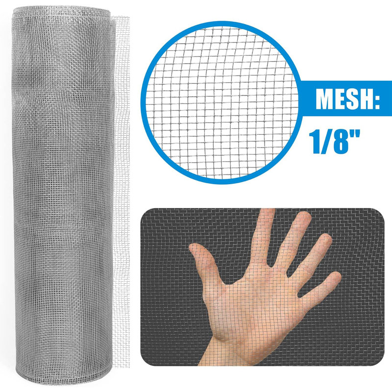 Toile en acier galvanisé de calibre 27 avec treillis de 1/8 po Fencer, H 2 pi x l 10 pi