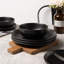 Service de table 12 pièces en grès avec tasses - va au micro-ondes et au lave-vaisselle, empilable, non toxique - service pour 3-1900328424