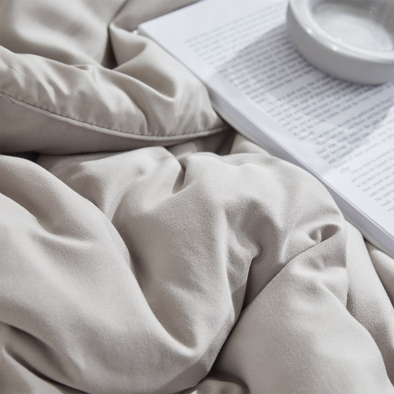 Gray Oversized Queen Cooling Comforter Set with Pillow Shams