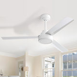 Keilee 52'' 3-ABS-Blade Propeller Standard Ceiling Fan with Remote Control and no Light