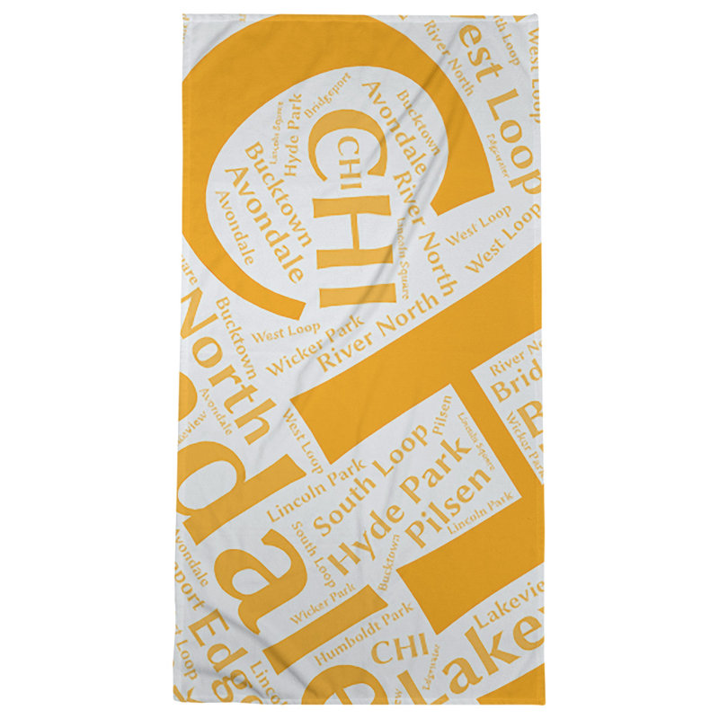 Bath Towel, Orange, Microfiber, Chicago