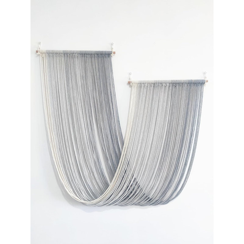 Tapisserie décorative Macrame tissée à la main Tie-Dye Boho l 52 po x L 34 po, gris, Gris