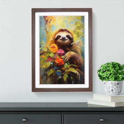 Sloth 1 Piece Single Picture Frame Wall Art