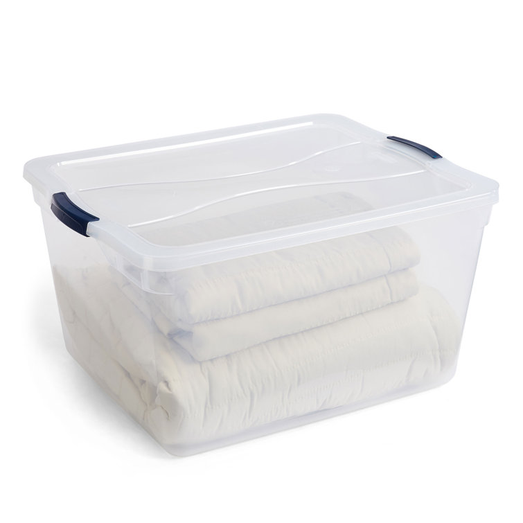 Cleverstore 30 qt. Plastic Storage Tote Container with Lid (6-Pack)