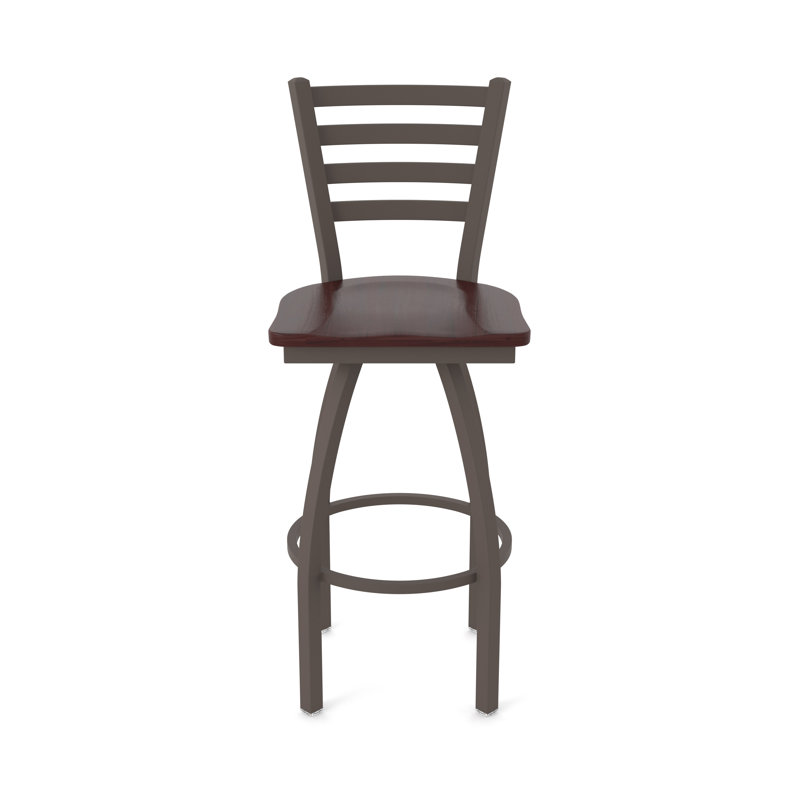 Tabouret pivotant Jackie, Bronze, Bois - Érable cerise foncée, Tabouret de comptoir (siège d'une hauteur de 25 p
