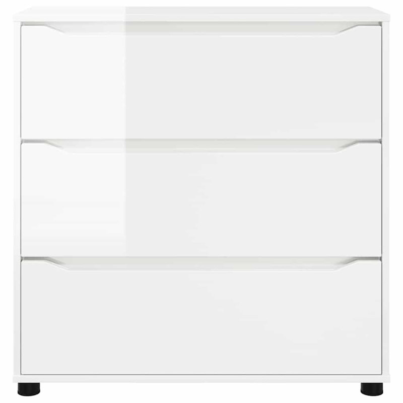 80cm W Chest of Drawers, High Gloss White