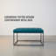 Table basse avec repose-pieds capitonné Modern, bleu et gris en similicuir | Idée de cadeau