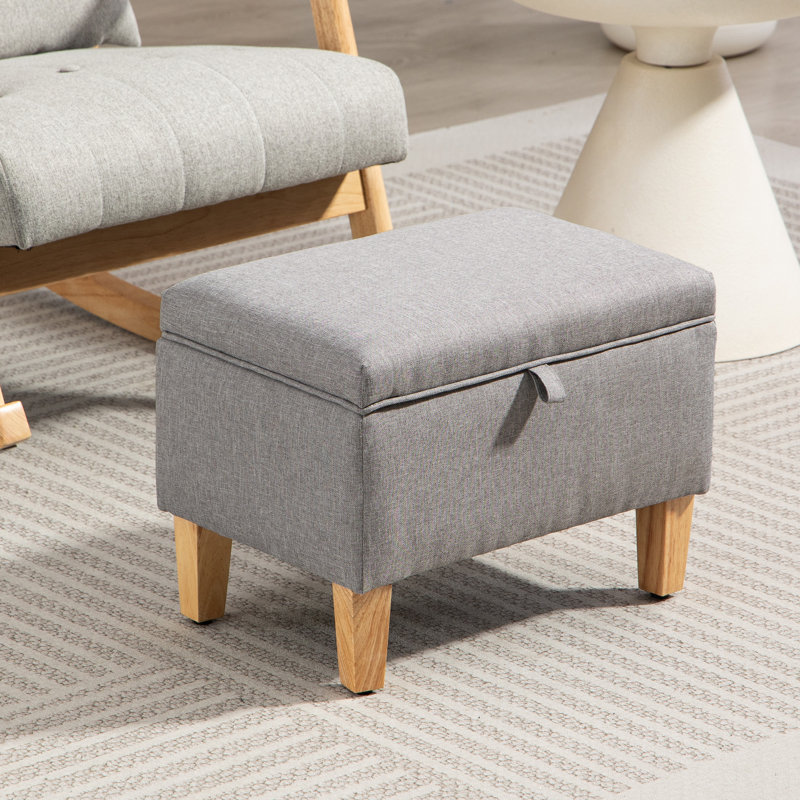 49cm Wide Rectangle Solid Colour Storage Ottoman with Storage