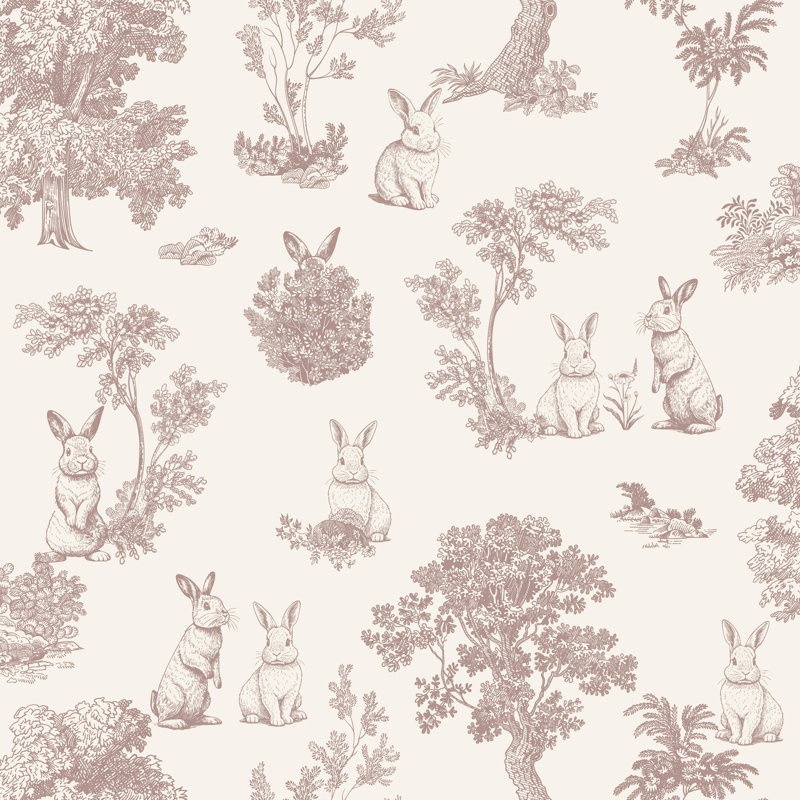 Papier peint Cottontails Bunny Toile, Rouge