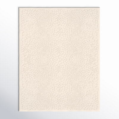 Tapis rectangulaire rectangulaire tissé à la machine en polyester / chenille crème