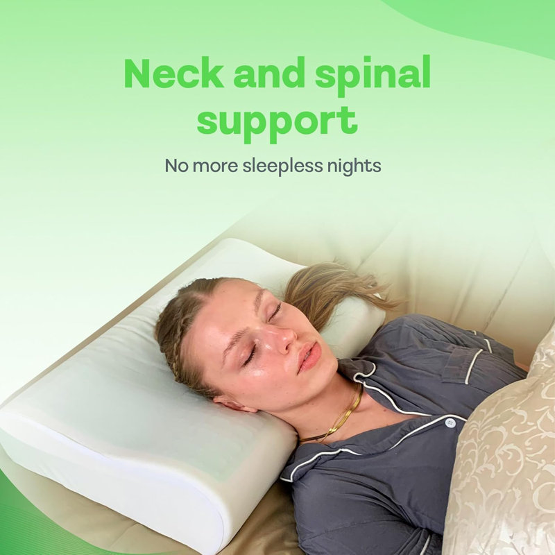 Rectangular Green Gel Memory Foam Cooling Pillow with Removable Cover