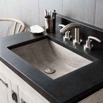 Cabrillo NativeStone Concrete Rectangular Undermount Bathroom Sink
