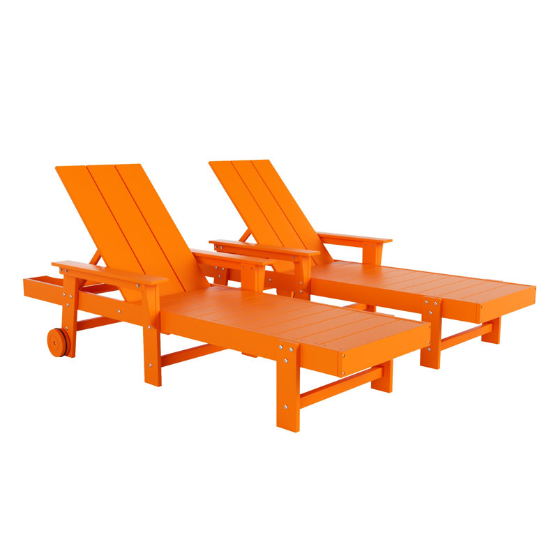 Joubert Outdoor Chaise Lounge Set, Orange