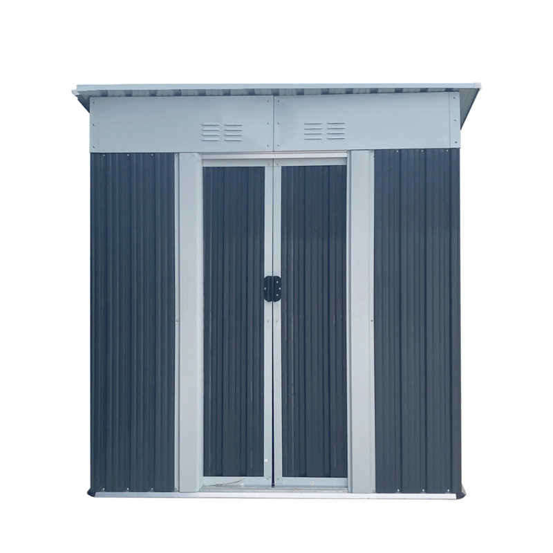 Outdoor Garden Shed 5Ftx3Ft, Pent Roof, Tool & Equipment Storage, Grey, Gray, 71.4" H x 62.2" W x 33.1" D