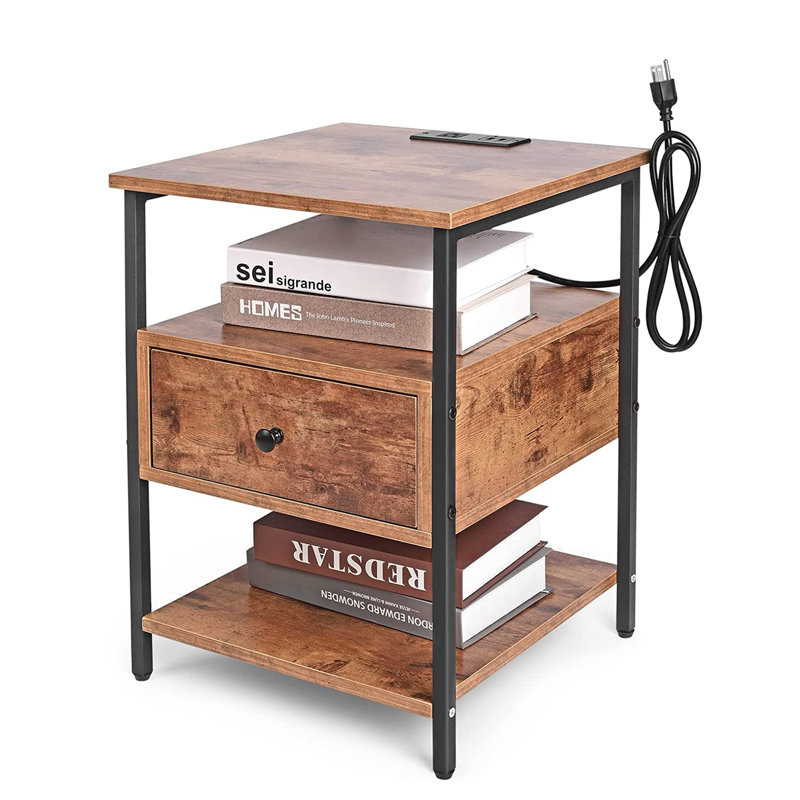 15.7'' W Metal Nightstand