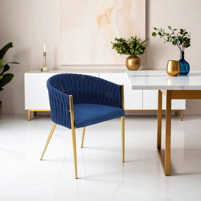 Orwigsburg 45 cm H Upholstered Fabric Parsons Chair in Blue