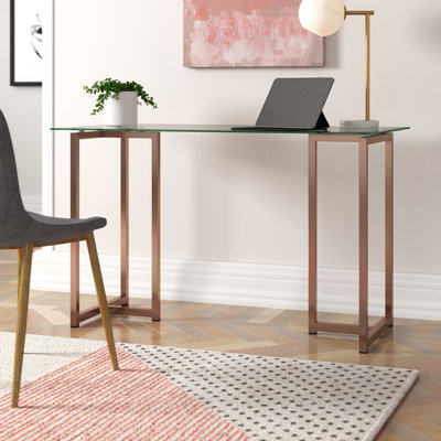 Leddy Tempered Glass Writing Desk